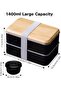 Adult Lunch Box, Stackable Food Container, Rectangular Lunch Food Container with Compartme - 3