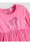 Alita City Lcw Kids Pink Combed Cotton Printed Girls' Dress with a Difference - 4