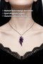 Amethyst, Pink Quartz Natural Stone Pendant Lightning Design Necklace - 3