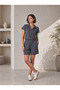 Summer Comfort! Women's Polo Collar Short Sleeve T-Shirt and High Waist Elastic Shorts Two-Piece Set - 2