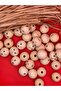 18 mm Smiling Face Keychain (5 Pieces) Hole Diameter 4 mm Wooden Beads - 3