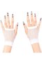 White Color Short Length Mesh Knitted Gloves