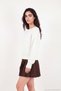 Soft Textured Back Lace Detailed Boat Neck Knitwear Sweater Women's Sweater 680Kz00103 - 3