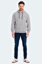 Kickson in Men's Hooded Pocket Gray Sweatshirt - 8