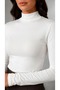 Women's Ecru Half Fisherman Long Sleeve Blouse - 3