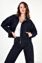 Cotton Zippered Bomber Denim Jacket Women's Denim Jacket 7031003 - 4
