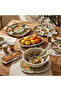 Sanora round rotating melamine 7-compartment appetizer platter - 2