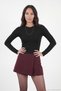 Cotton Crew Neck Crop Blouse Women's Blouse 5867060 - 6
