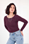 Kayık Yaka Basic Long Sleeve Blouse Women's Bluz 5867061 - 3
