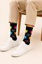 Colorful Cat Patterned Black Unisex Socks - 3