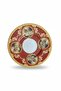 Set of 2 Gilded Red Tea Plates-White Tea Plate Set