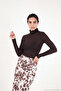 Slim Fit Turtleneck Slim Blouse Women's Bluz 5866880 - 4