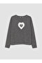 Özmarka New Season Gray Crew Neck Printed Women's Pajama Set - 6