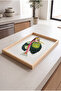 Colorful Exotic Fish Pattern - Rectangular Coffee Presentation, Engagement, and Serving Tray with Natural Wood Frame