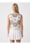 Women's Crochet Standard Size Zero Sleeve Blouse - 2