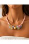 Flower Bouquet Pink Acrylic Necklace