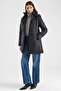 Removable Hooded Plus Size Quilted Coat Black 6906 - 7