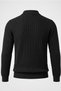Arco Premium Textured Knitwear Buttoned Polo Collar Long Sleeve Black Men's Sweater - 8