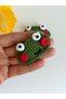 Set of 2 Amigurumi Cute Frog Figured Snap Buckle Hair Clips Organic Cotton Children's Hair Clips - 2