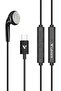 Type-C Wired Mono Earphone LEW41, 1.2m Cable In-line Mic, Control Remote, 14.2mm Driver, 32Ω Impedance, Hi-Fi Sound