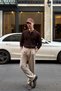 Arco Premium Textured Knitwear Buttoned Polo Collar Long Sleeve Brown Men's Sweater - 3