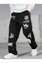 New Season Unisex Oversize Street Fashion Mixed Motif Sweatpants