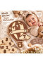 Baby Monthly Memory Card 1-12 Months Balloon Model Wooden Photo Shooting Set with Interchangeable Numbers - 4