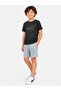 Boy's Black Printed T-Shirt and Light Blue Shorts Bottom-Top Summer Tracksuit Set - 2