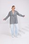 Women's Oversize Trench Coat Short Length Stand Collar Buttoned Pocketed Stylish Model - 3