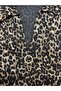 Plus size leopard print shirt collar long sleeve relaxed fit women's dress - 5