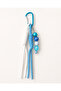 Blue and white beaded bag charm - 3