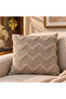Zigzag Pattern Cream Throw Pillow Cover Woven Decorative Cushion Pillowcase Luxury Fabric Chenille Jacquard 45*45 cm