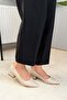 Women's Mora Beige 3.5 cm Thick Heeled Shoes - 2