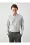 Southblue Khaki Regular Fit Long Sleeve Striped Men's Shirt