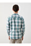 Nevavm Regular Fit Long Sleeve Plaid Gabardine Men's Shirt with Difference - 4
