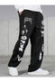 New Season Unisex Oversize Street Fashion Mixed Motif Sweatpants - 5