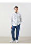 Nevavm Regular Fit Long Sleeve Plaid Poplin Men's Shirt with Difference - 2