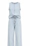 Ice Blue Back Tencel Denim Vest Pants Set - 4173 - 2