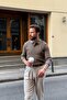 Arco Premium Textured Knitwear Buttoned Polo Collar Long Sleeve Mink Men's Sweater - 4