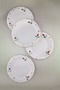 Red Rose Gold Gilded 4 Piece Porcelain Serving Plate - 2