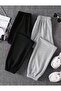 Girl's 2-Pack Bow Printed Sweatpants (Black-Grey) - 2