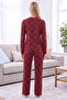 Burgundy Plaid Patterned Thermal Fabric Ultra Soft Knitted Pajama Set - 3