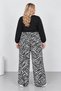 Plus Size Winter Wrinkled Zebra Pattern Trousers - 2