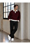 Polo Collar Knitwear Sweatshirt and Jogger Pants 2-Piece Combination - 2
