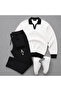 Polo Collar Knitwear Sweatshirt and Jogger Pants 2-Piece Combination