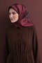 Floral Patterned Sura Silk Scarf 9617Ds Floral Pattern 81-Burgundy-Black - 2