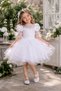 Girl's Floral Detailed Tulle Princess Dress, Ballerina Dress, Special Occasion, Birthday, Party Dress