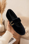 Mare Buckle Detailed Elastic Plush Women's House Slippers Bundle Dowry Slippers Black - 3