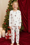 White Christmas Themed Patterned Thermal Fabric Ultra Soft Knitted Pajama Set - 4