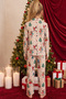 Cream New Year's Themed Patterned Thermal Fabric Ultra Soft Buttoned Knitted Pajama Set - 5